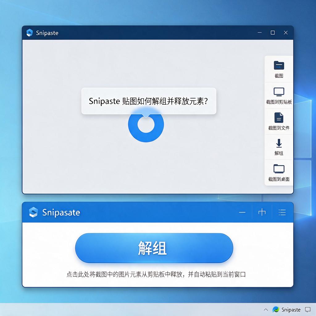 Snipaste贴图如何解组并释放元素?