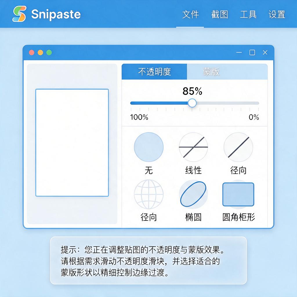 Snipaste贴图不透明度蒙版怎么设置和调整?