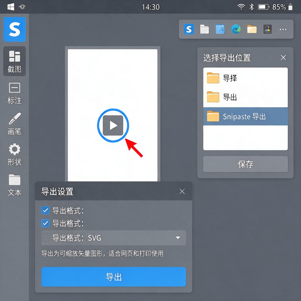 Snipaste贴图如何导出为SVG矢量格式?