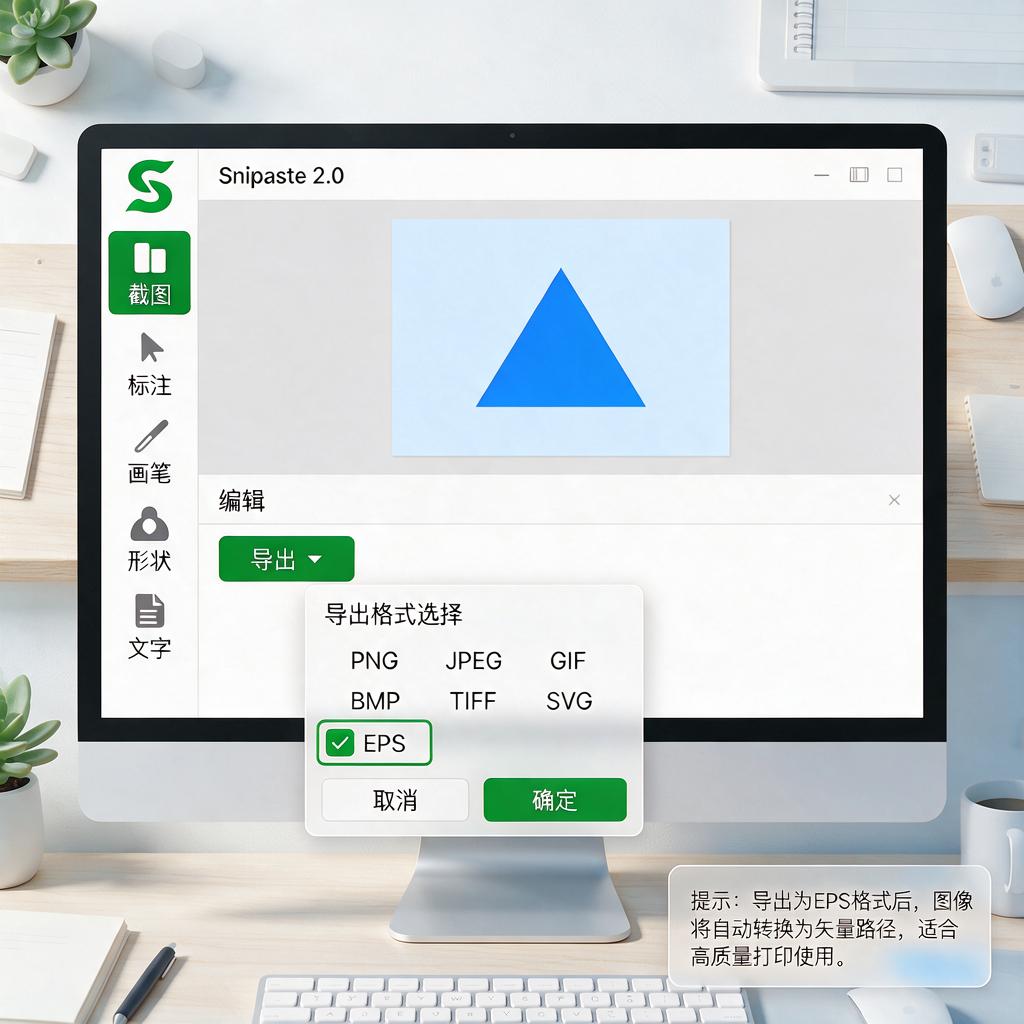 Snipaste贴图如何导出为EPS矢量格式?