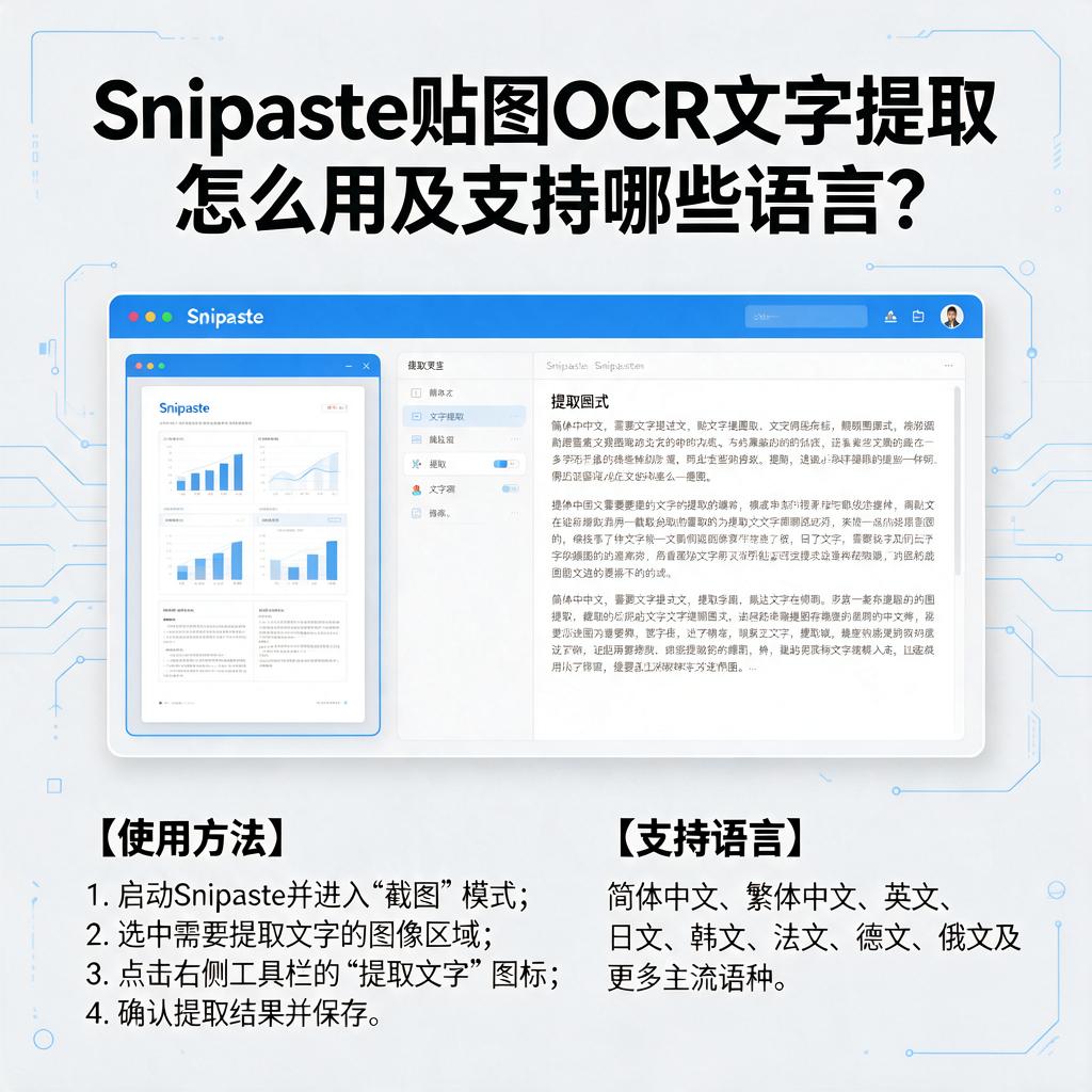 Snipaste贴图OCR文字提取怎么用及支持哪些语言?