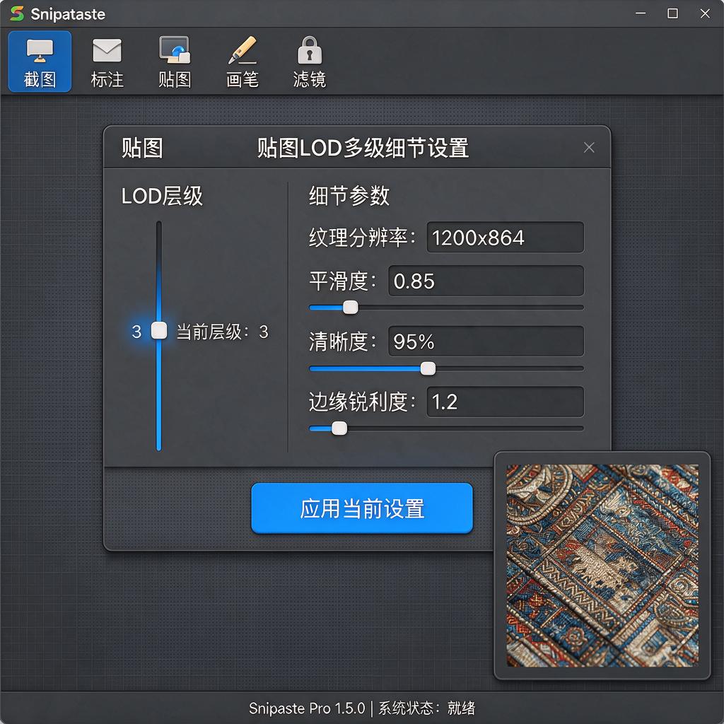 Snipaste贴图LOD多级细节怎么设置和调整？