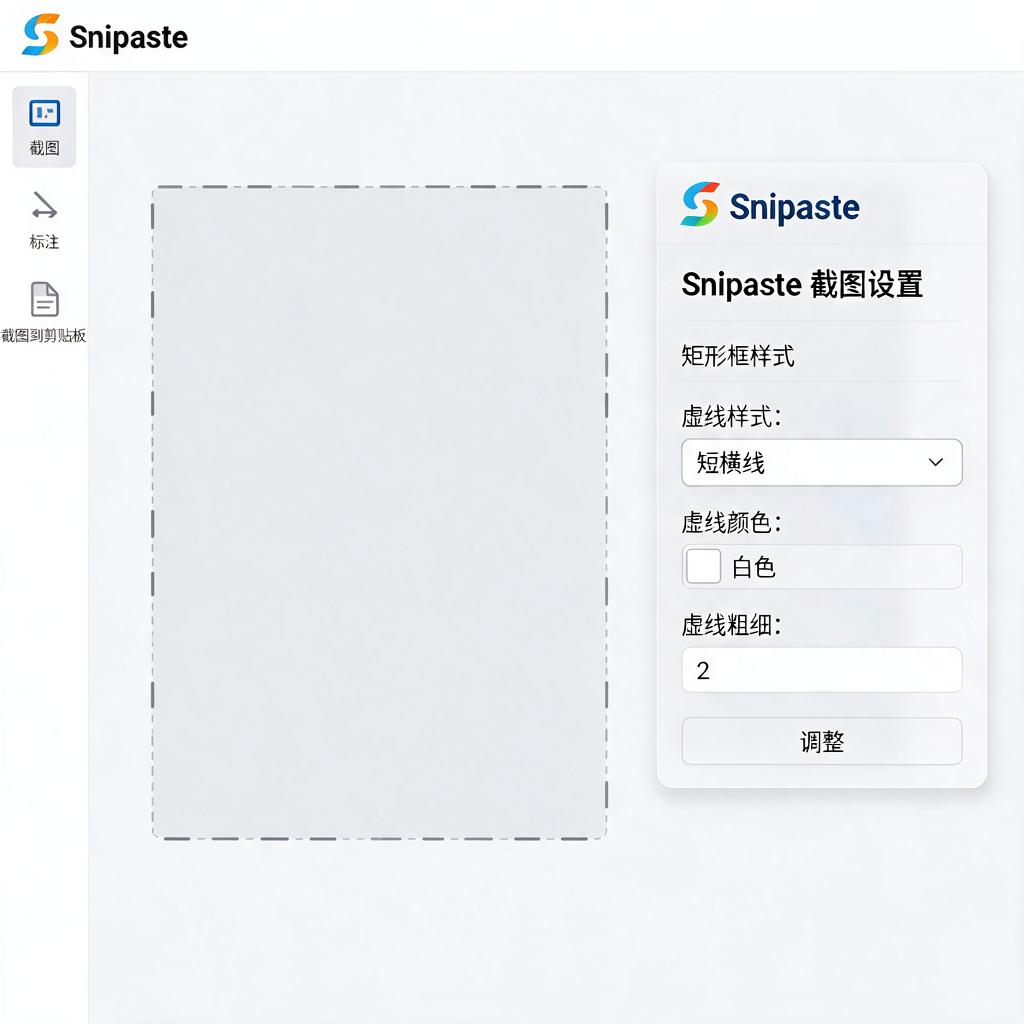 Snipaste矩形框虚线样式怎么设置和调整?