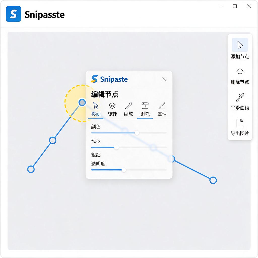 Snipaste如何进行折线节点编辑操作?