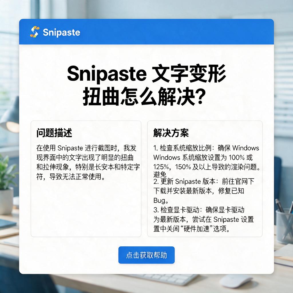 Snipaste文字变形扭曲怎么解决？