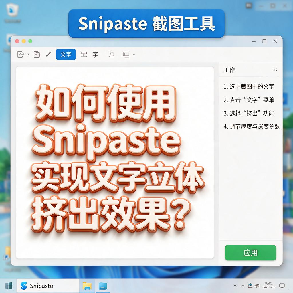 如何使用Snipaste实现文字立体挤出效果？