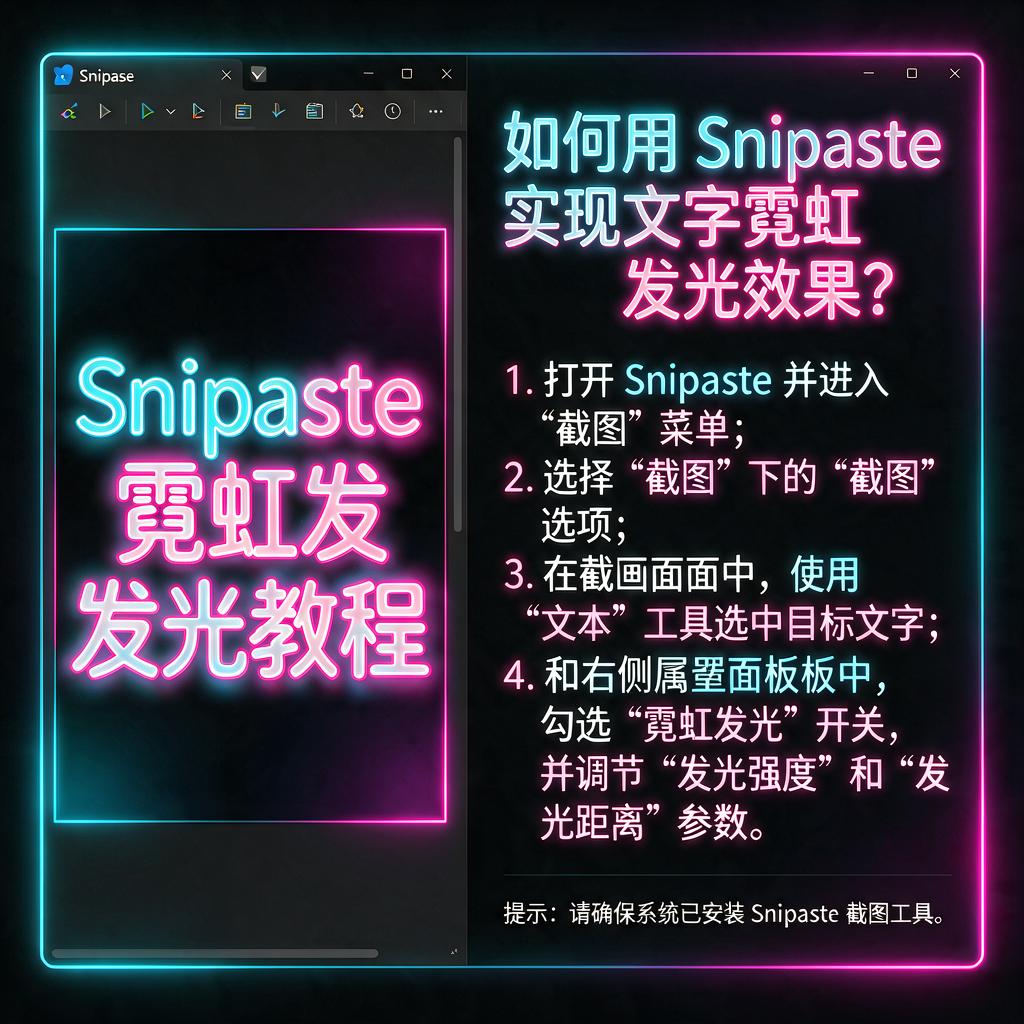 如何用Snipaste实现文字霓虹发光效果？