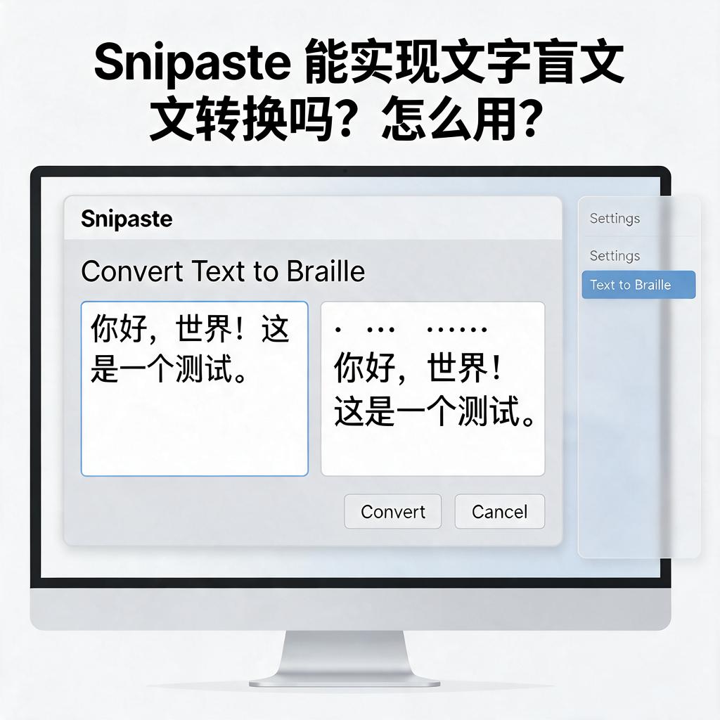 Snipaste能实现文字盲文转换吗?怎么用?