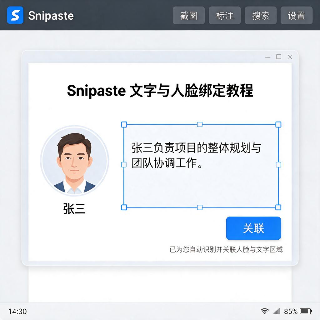 Snipaste如何实现文字与人脸绑定?