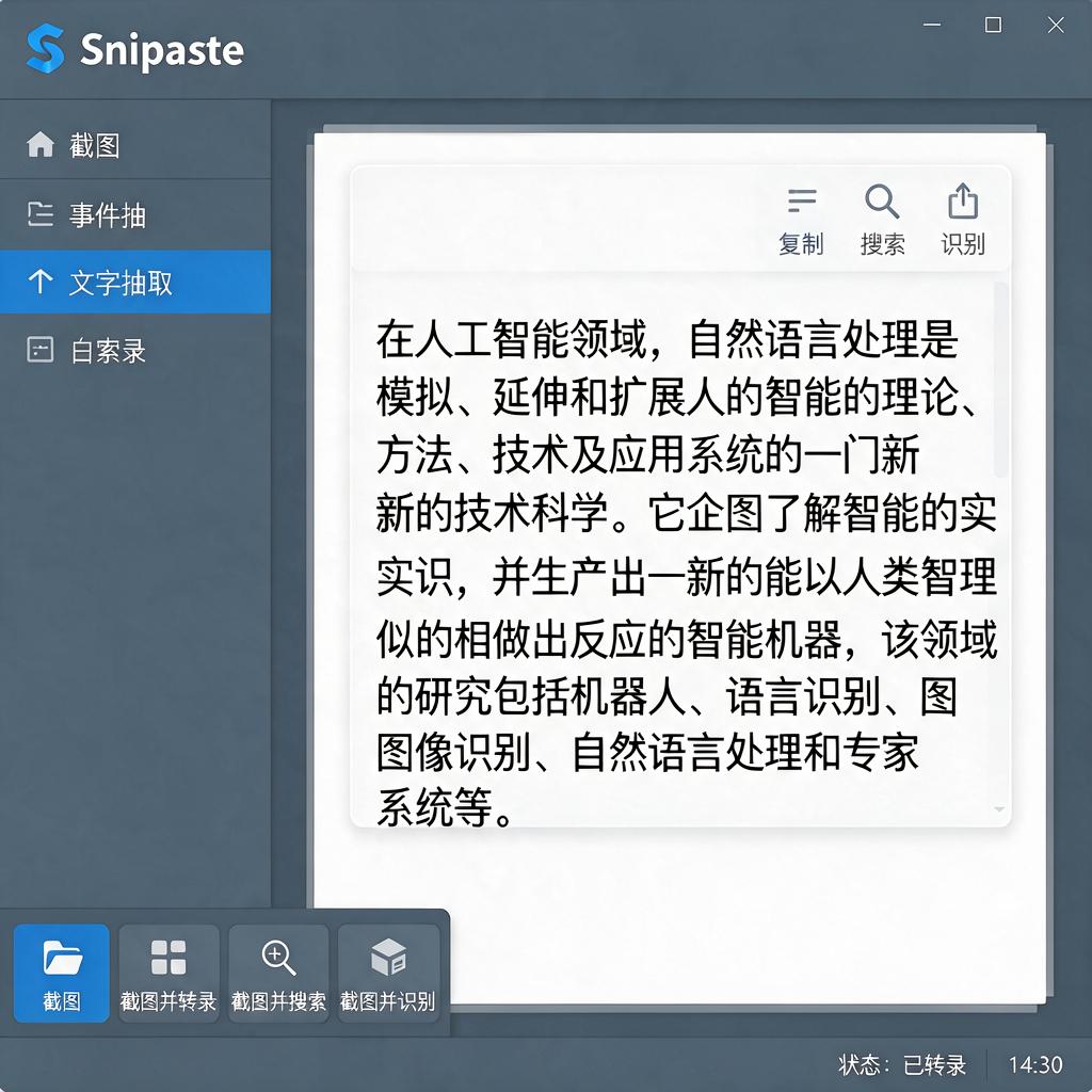 如何使用Snipaste进行文字事件抽取?