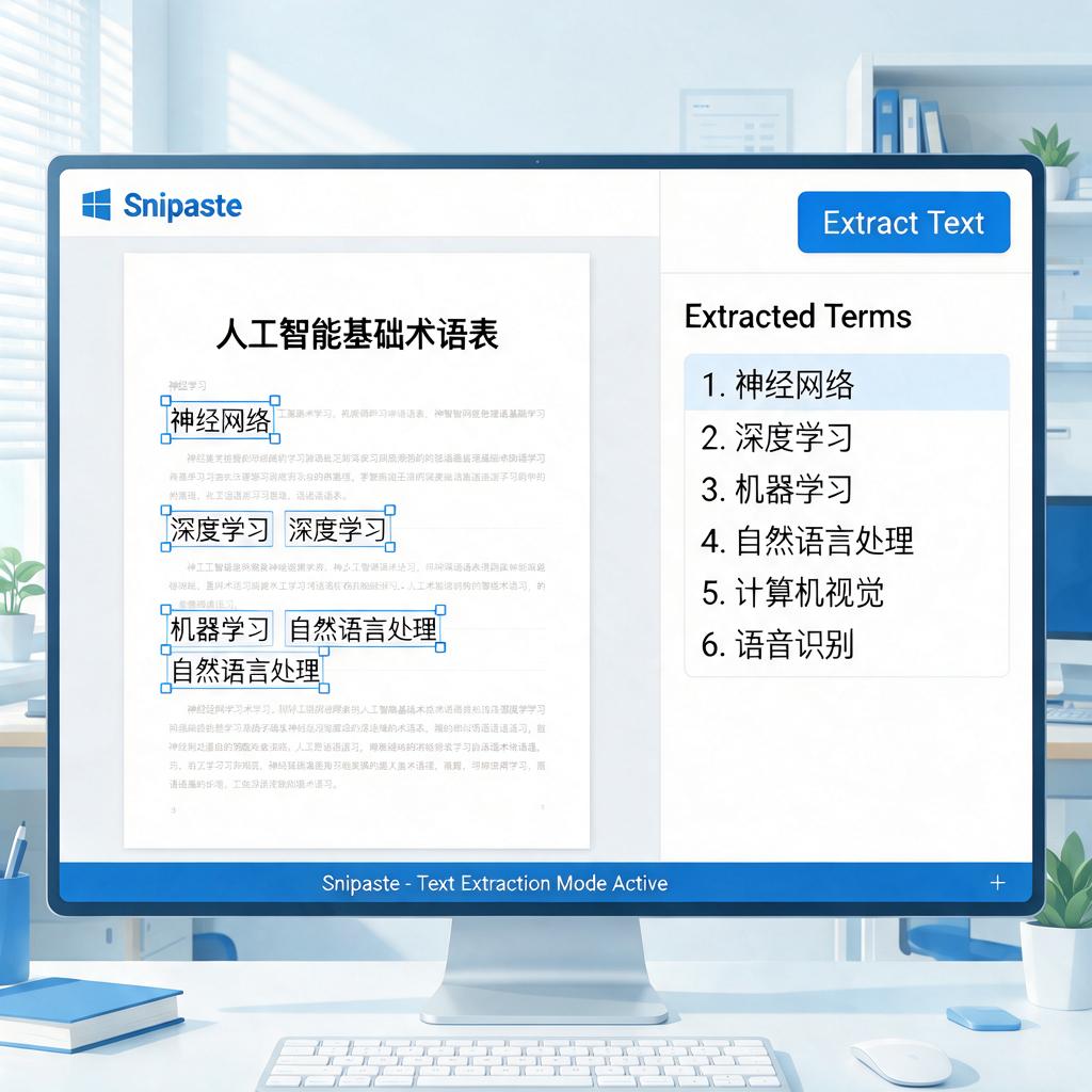 如何使用Snipaste高效提取文字术语表？