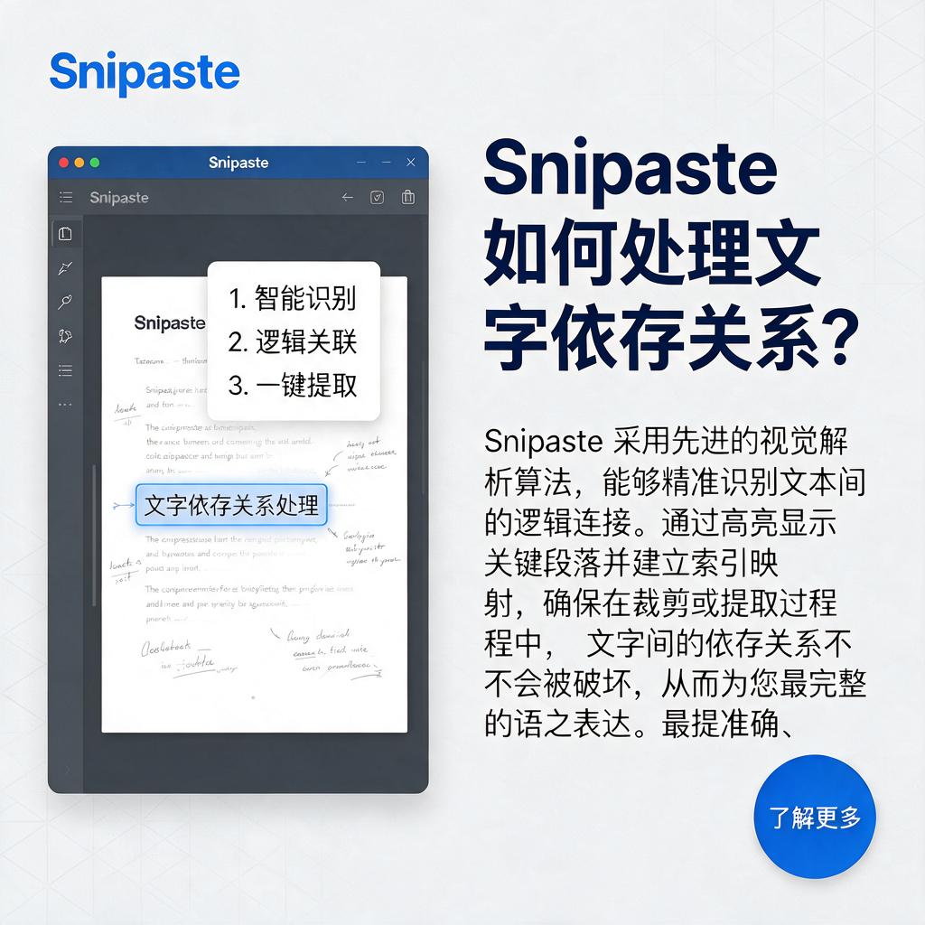 Snipaste如何处理文字依存关系?
