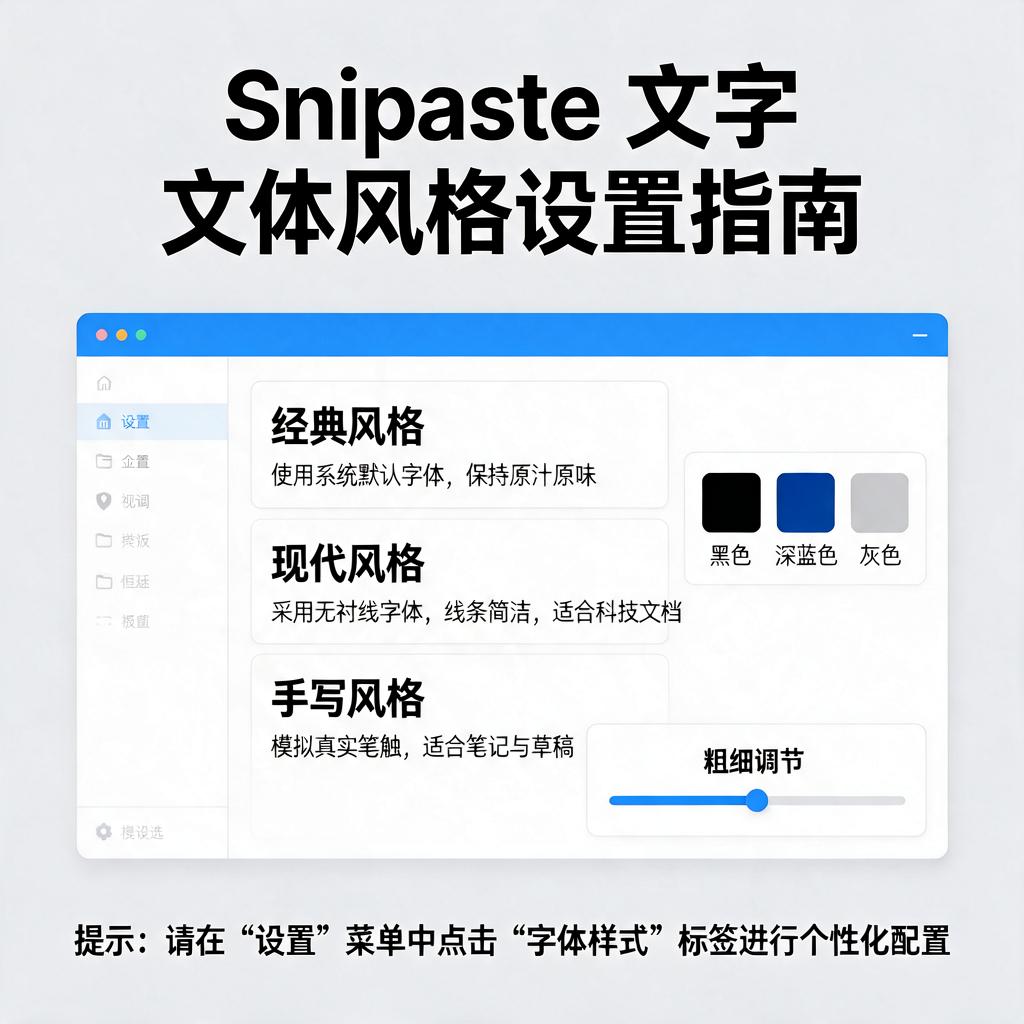 Snipaste文字文体风格有哪些特点及如何设置?