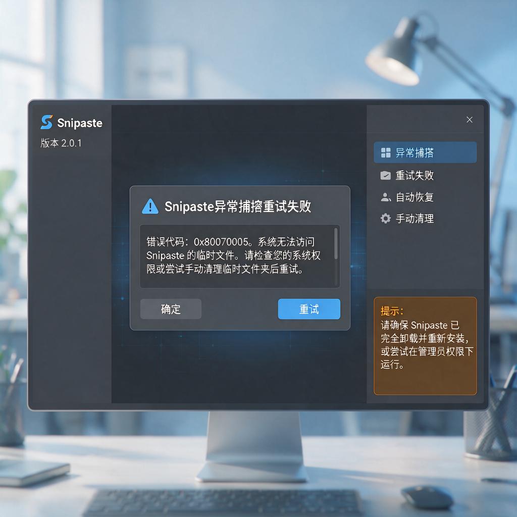 Snipaste异常捕获重试失败怎么解决?