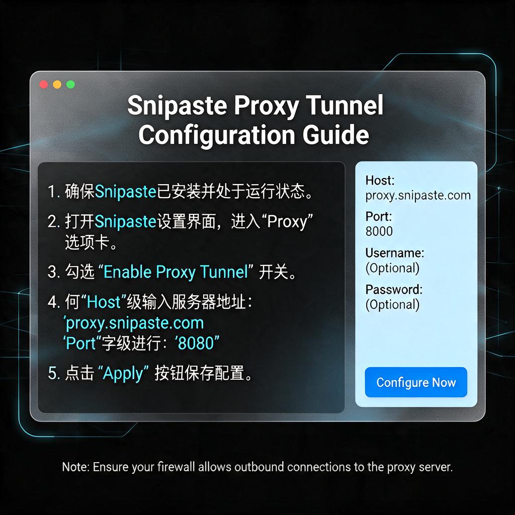 Snipaste代理隧道如何配置才有效?