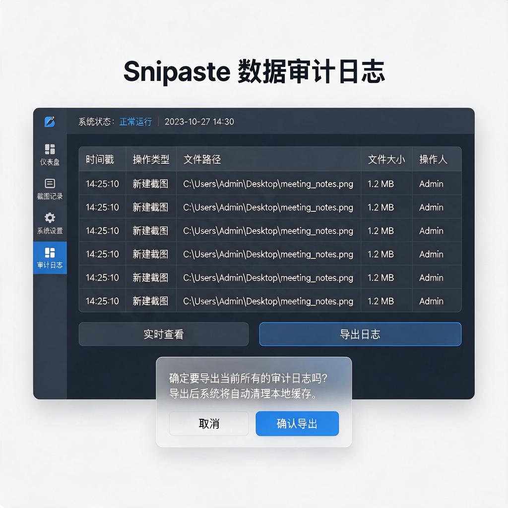Snipaste数据审计日志如何查看与导出？