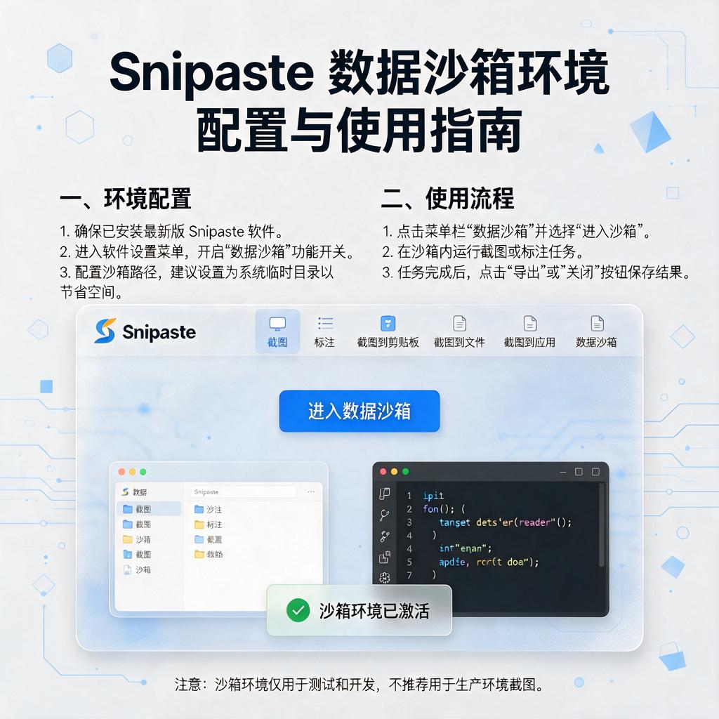 Snipaste数据沙箱环境怎么配置与使用？