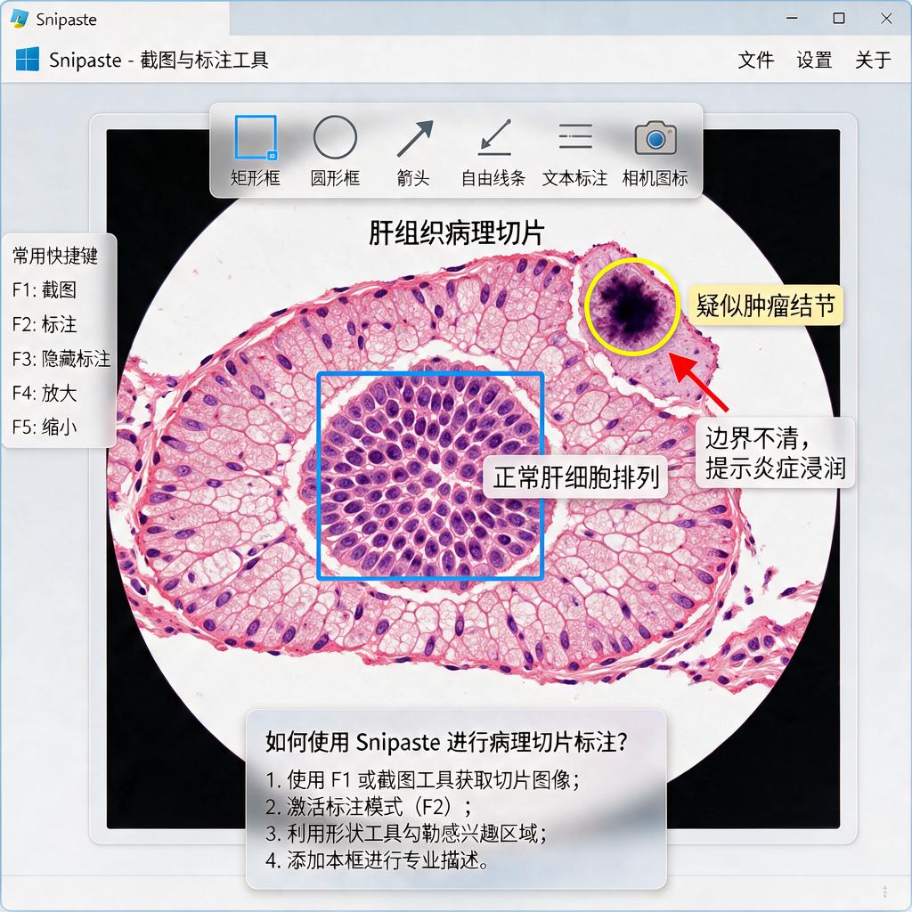 如何使用Snipaste进行病理切片标注？