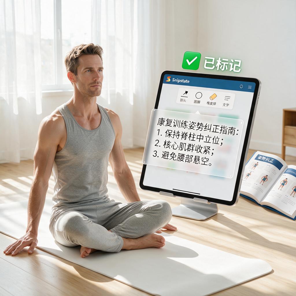 如何利用Snipaste进行康复训练姿势纠正？