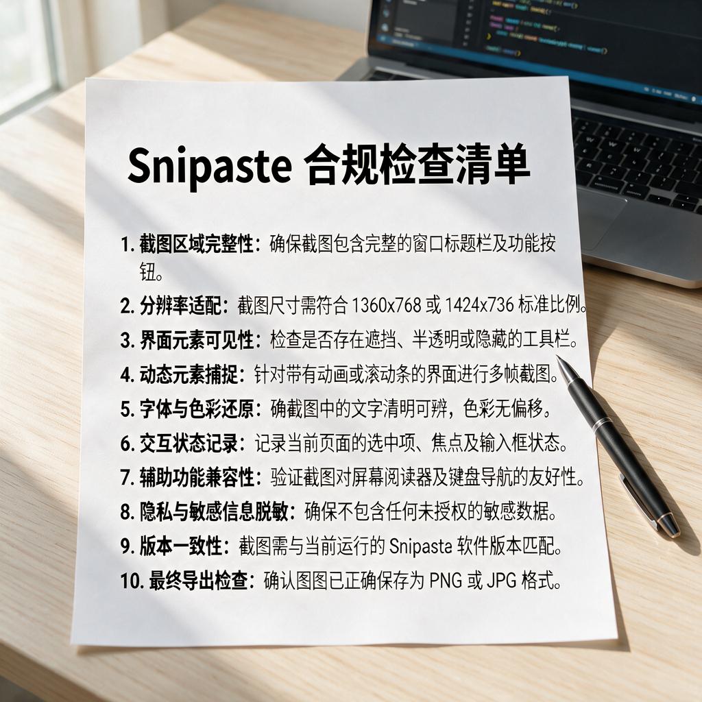 Snipaste合规检查清单都包含哪些关键内容？