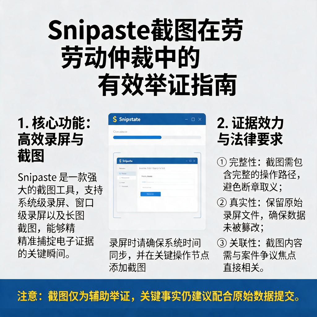 Snipaste截图如何用于劳动仲裁有效举证?