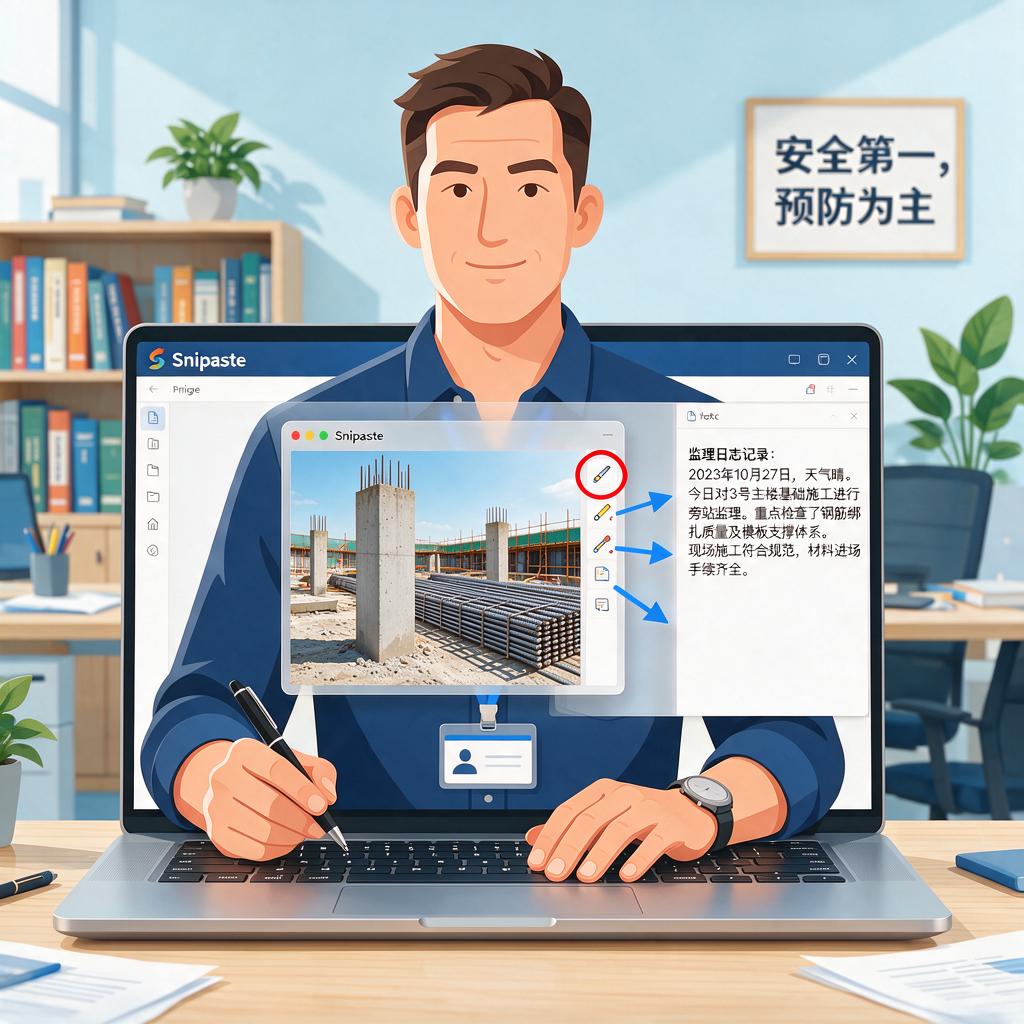 Snipaste如何高效记录监理日志?