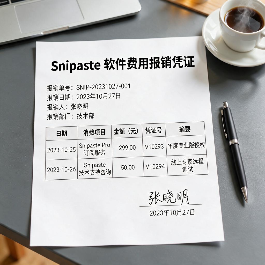 Snipaste费用报销凭证如何填写与打印?