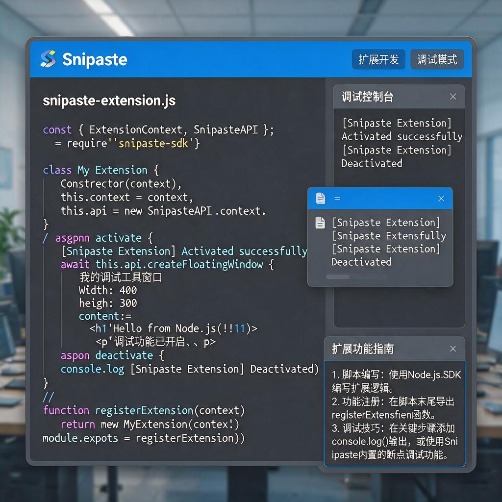 Snipaste如何使用Node.js脚本扩展功能及调试?