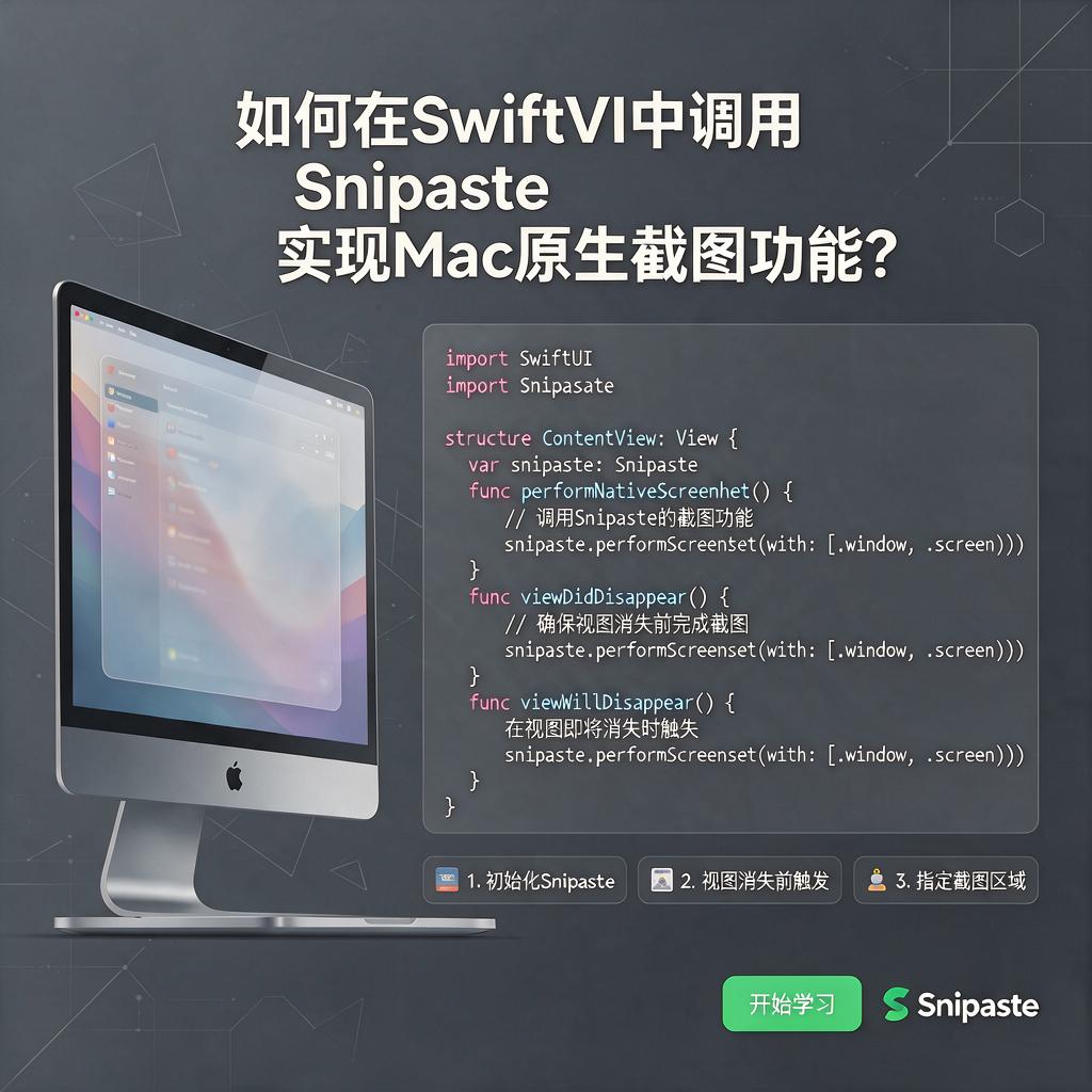 如何在SwiftUI中调用Snipaste实现Mac原生截图功能?