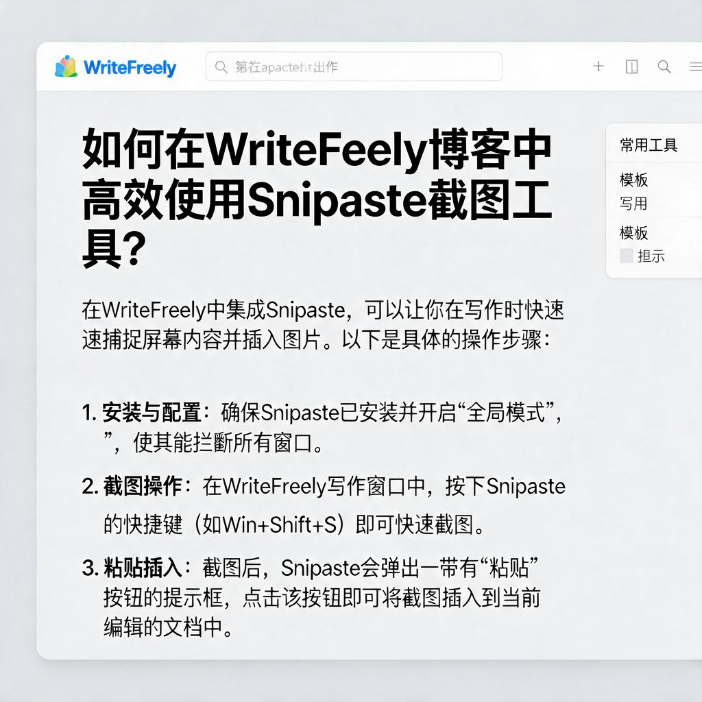 如何在WriteFreely博客中高效使用Snipaste截图工具?