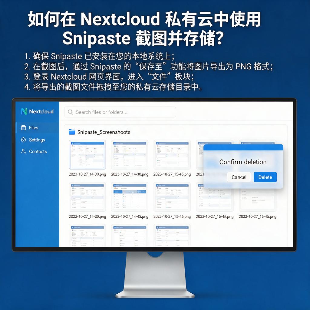 如何在Nextcloud私有云中使用Snipaste截图并存储?