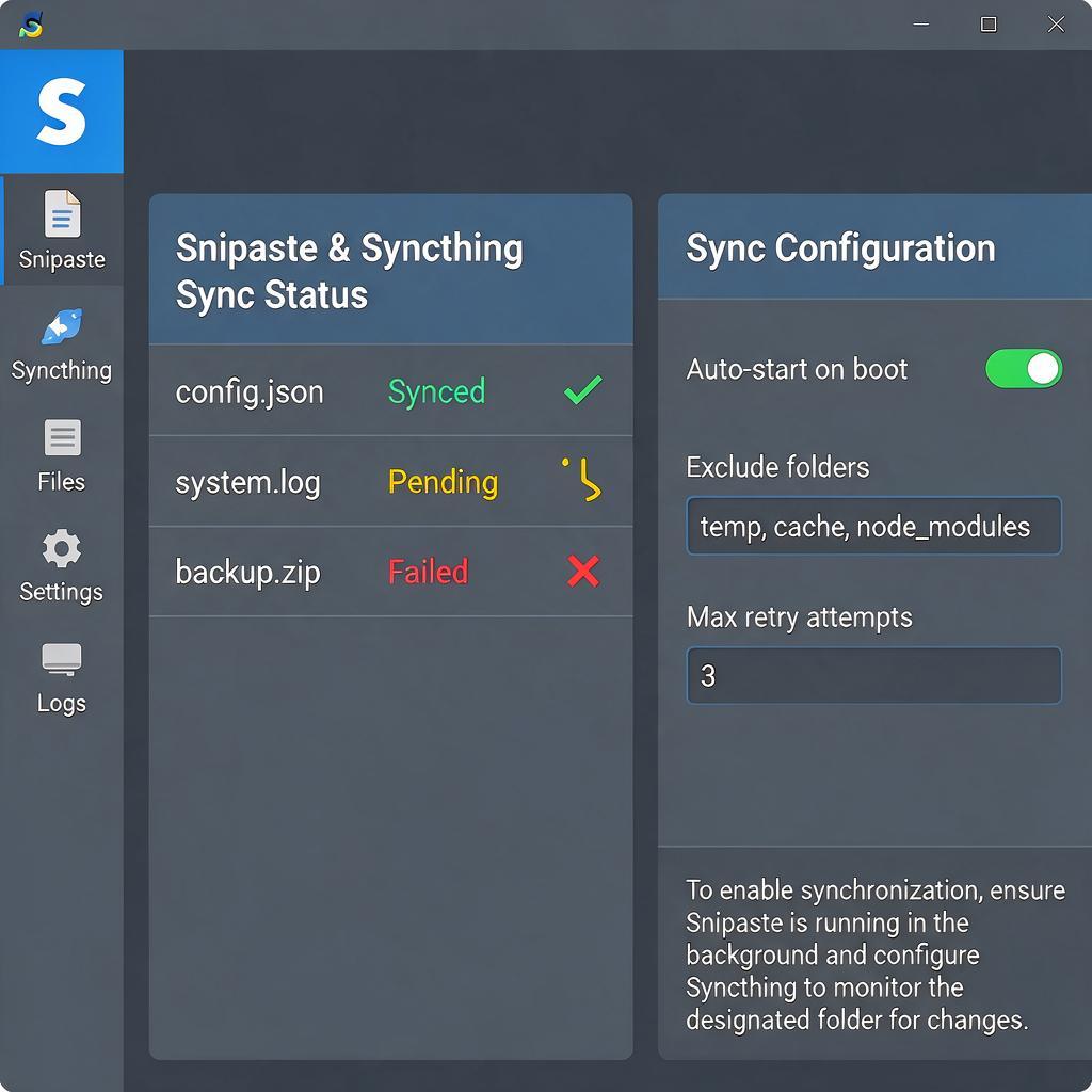 如何使用Snipaste与Syncthing实现文件同步?
