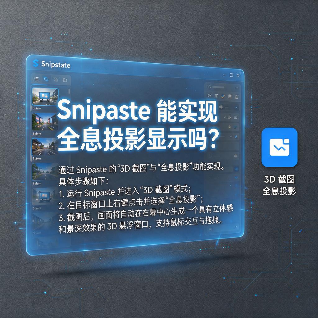 Snipaste能实现全息投影显示吗?怎么实现?