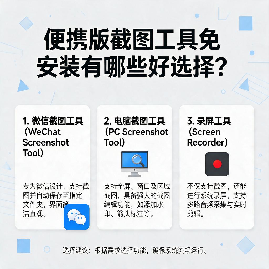 便携版截图工具免安装有哪些好选择?