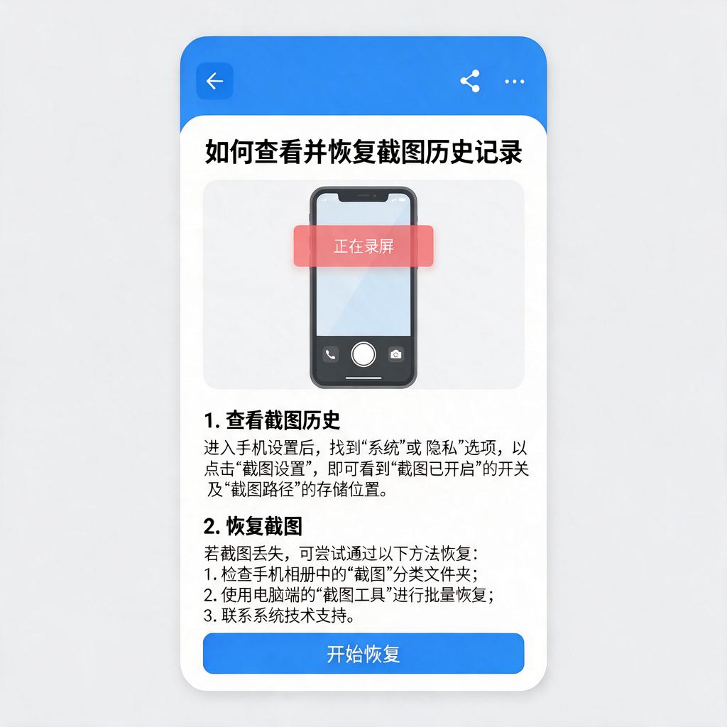 如何查看并恢复截图历史记录?