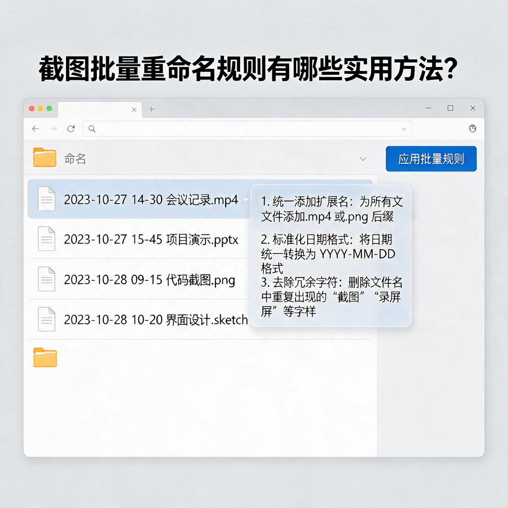 截图批量重命名规则有哪些实用方法?