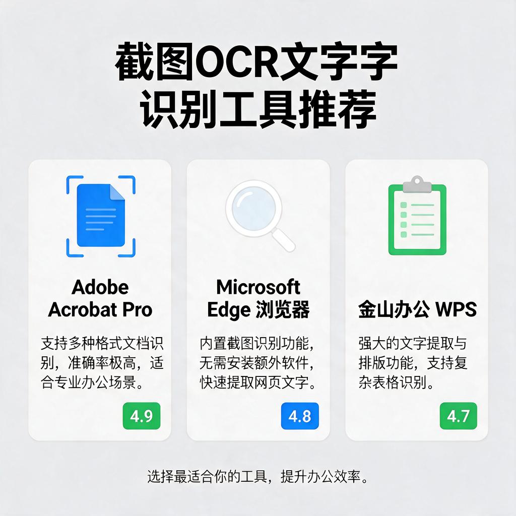 截图OCR文字识别免费工具有哪些推荐?