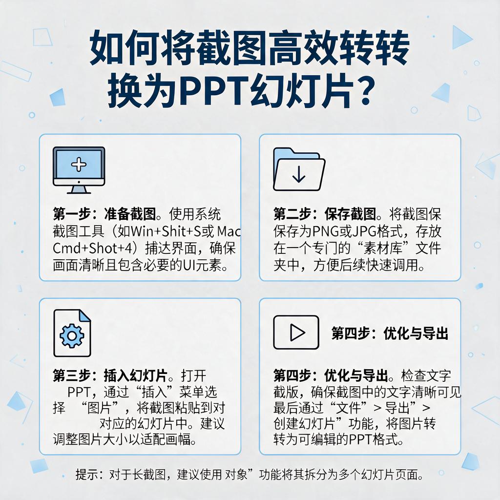 如何将截图高效转换为PPT幻灯片?