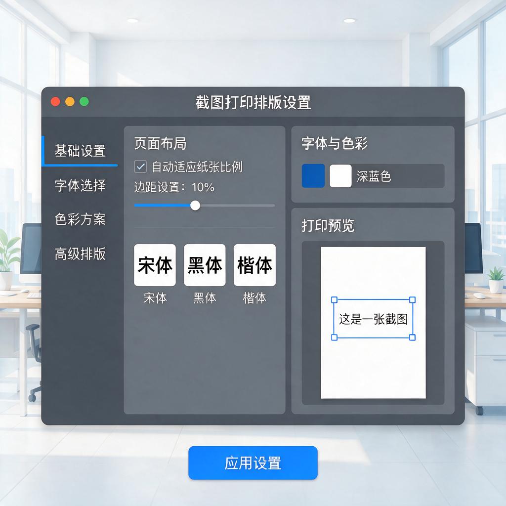 如何进行截图打印排版设置?