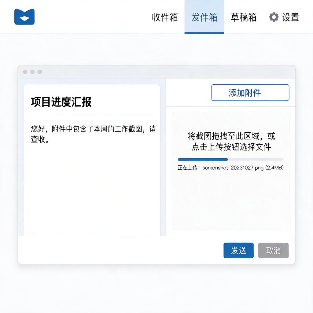 如何将截图作为邮件附件发送出去?