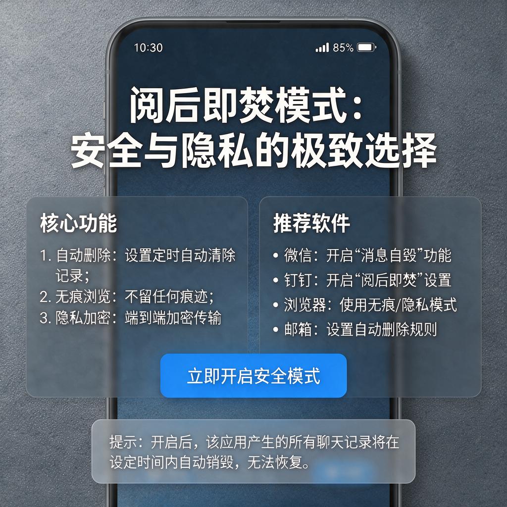 截图阅后即焚模式怎么用?有哪些软件支持?