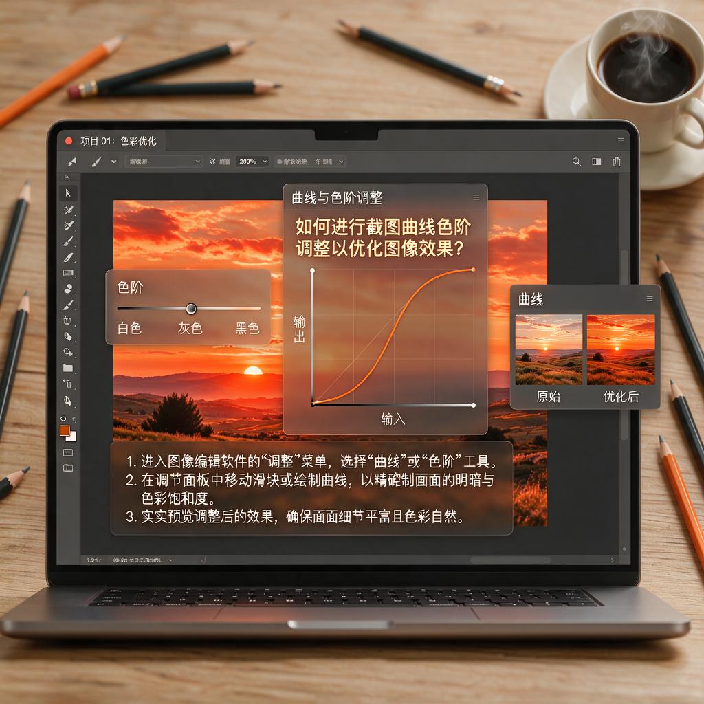 如何进行截图曲线色阶调整以优化图像效果?