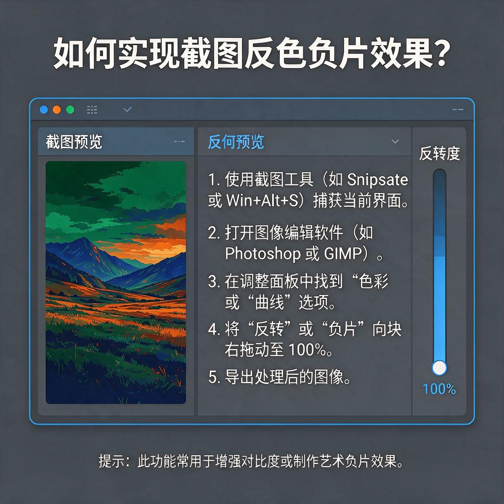 如何实现截图反色负片效果?