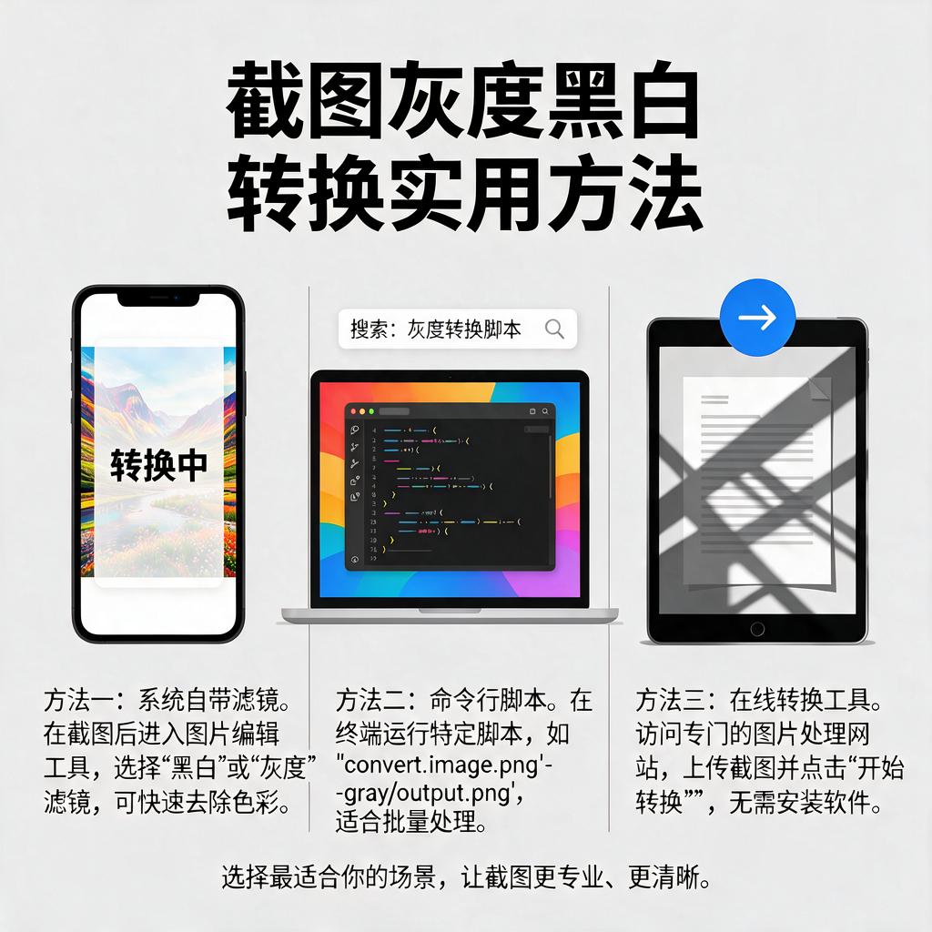 截图灰度黑白转换有哪些实用方法?