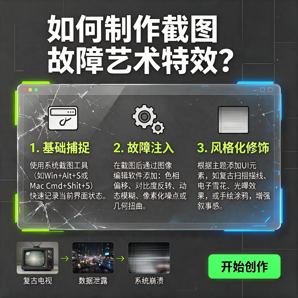 如何制作截图故障艺术特效?