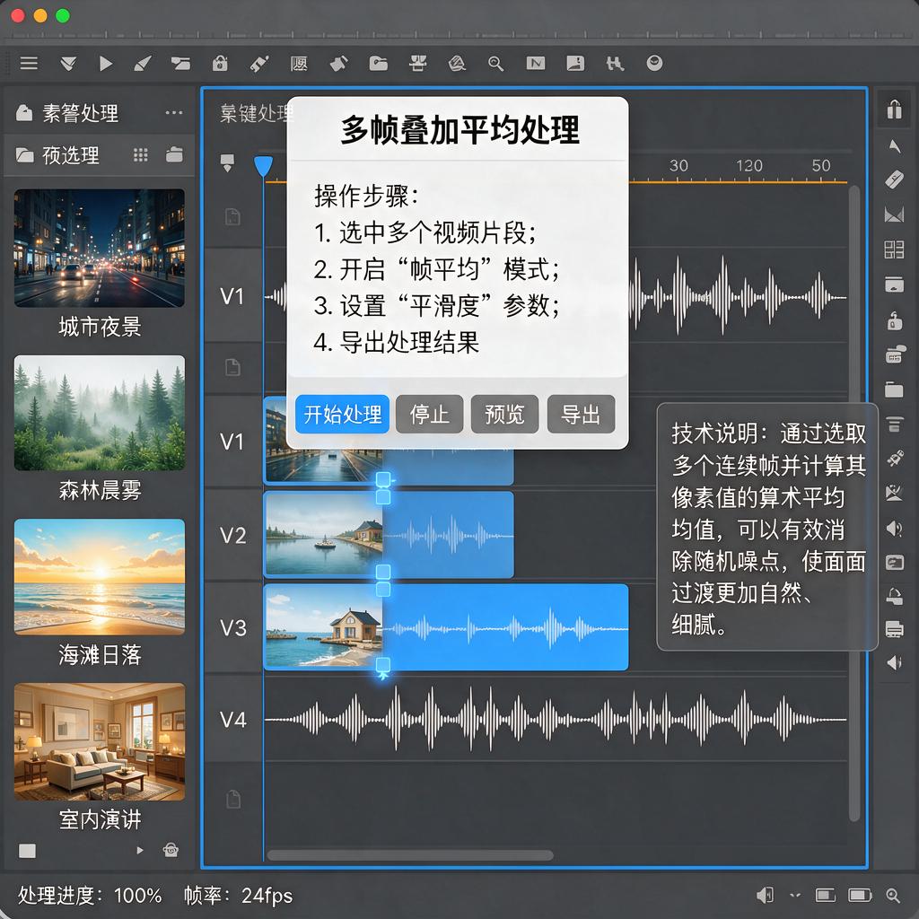 截图多帧叠加平均怎么操作实现?