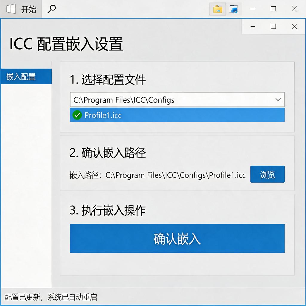 截图ICC配置嵌入如何操作?