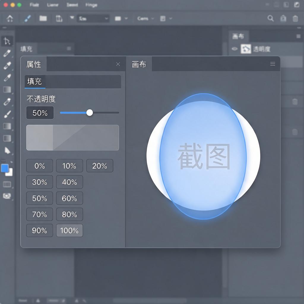 截图椭圆填充透明度怎么调整效果最佳?