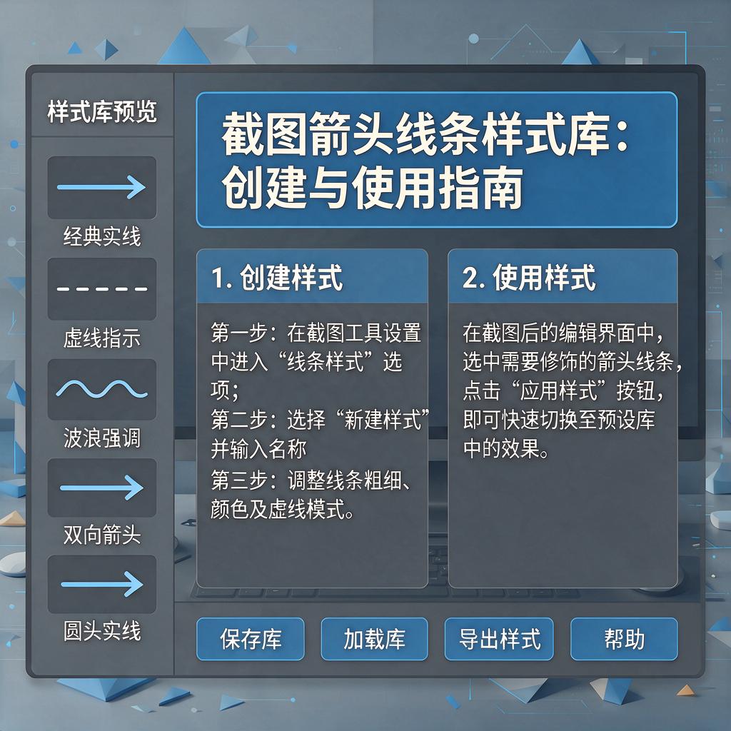 如何创建和使用截图箭头线条样式库?