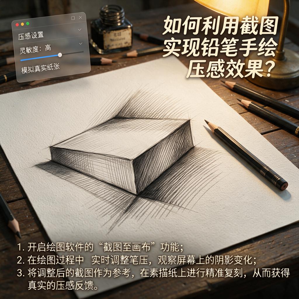 如何利用截图实现铅笔手绘压感效果?
